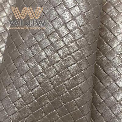China Führender Best Sell Faux Woven Pattern Microfiber Leather For Shoes Upper Lieferanten
